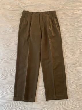 Vintage Hart Schaffner Marx Double Pleated Super 100s Lightweight Wool trousers